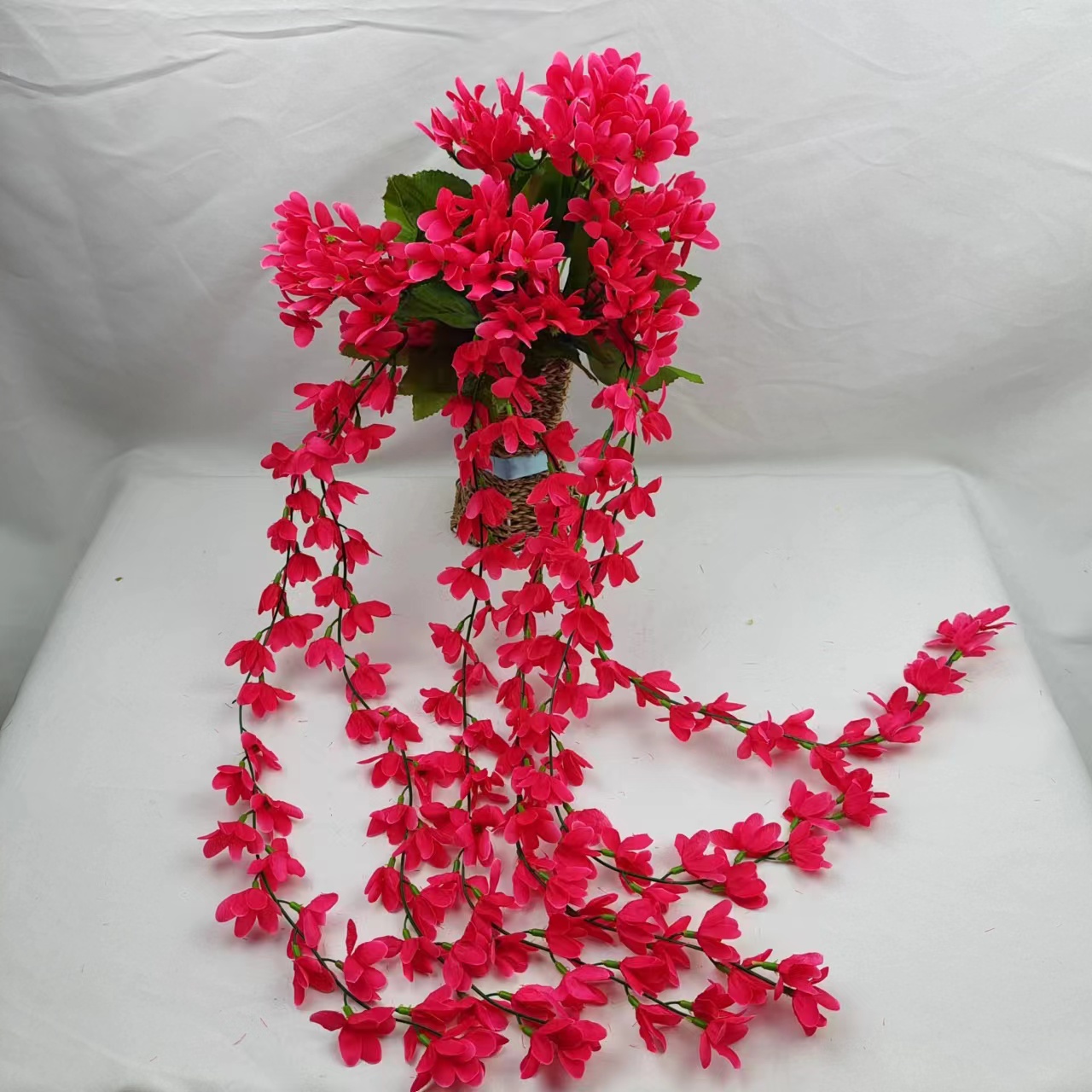 禅意花/红果/花头/包花材/钩织白底实物图