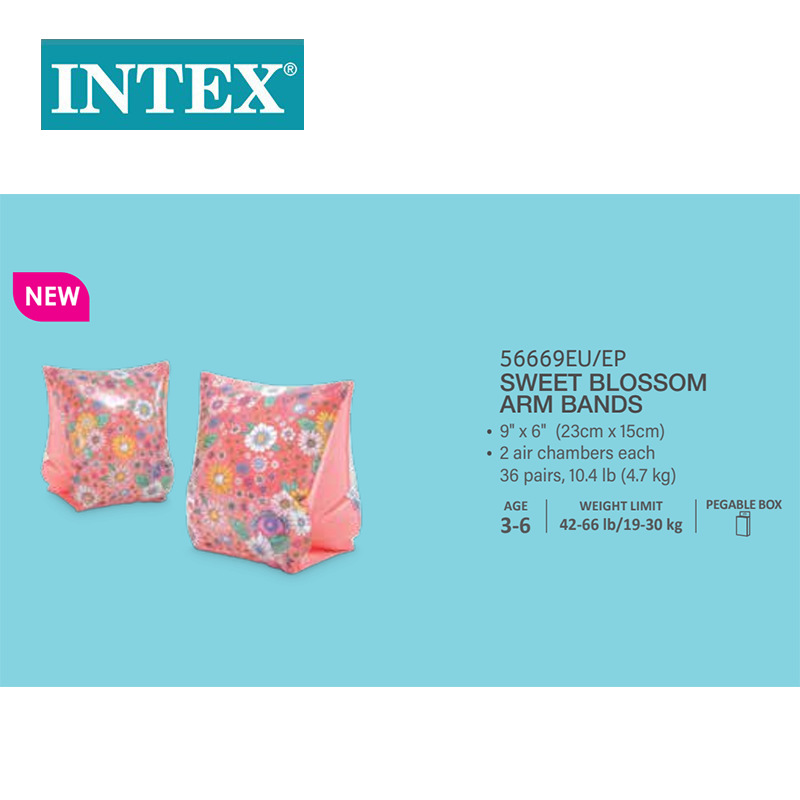 INTEX56669新款香槟菊手臂圈儿童防呛水充气浮圈游泳辅助用品批发