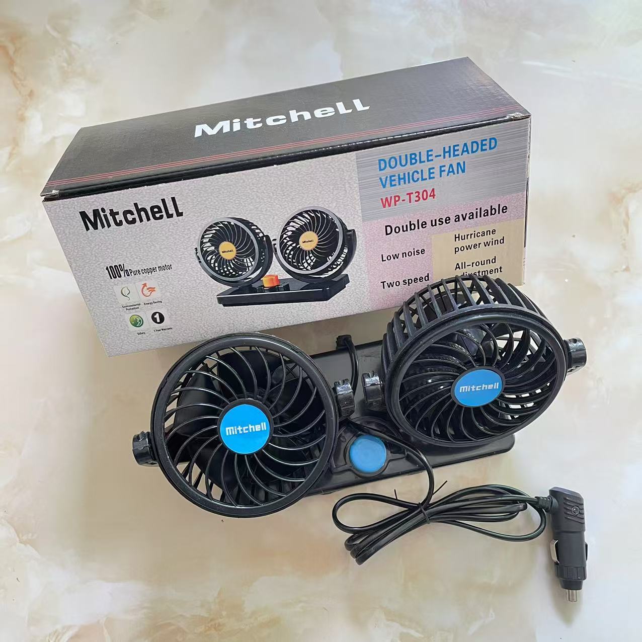 车载风扇强风车用双头12V24V大货车小空调制冷强力车内风扇详情2