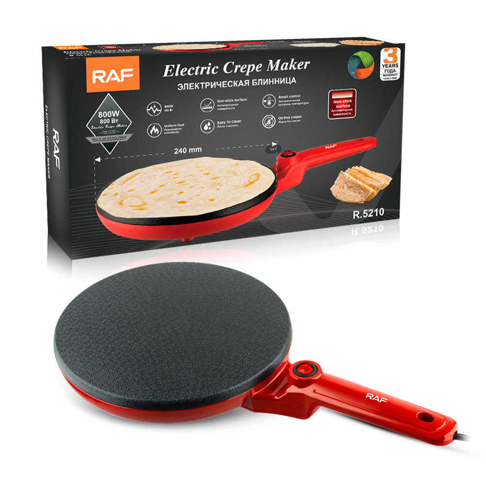 RAF European standard cross-border spring roll wrapper home thin pancake machine, multi-layer pancake pan, single-sided heating mini electric pancake stand details Picture