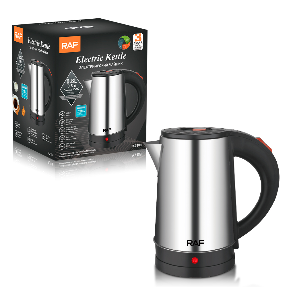 RAF European-style stainless steel electric kettle manufacturer, automatic power-off 0.8L electric kettle details Picture