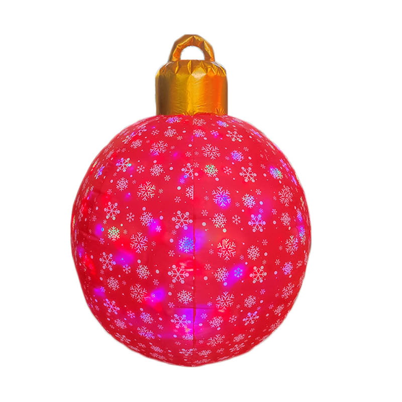 The manufacturer's best-selling Christmas inflatable 1.2M creative red snowflake flash ball, Christmas merchant, super-large scene arrangement, Christmas decoration, Christmas arrangement