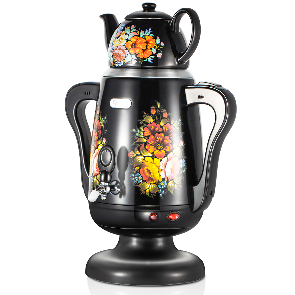 RAF European standard household double-layer stainless steel hot water kettle, Turkish mother and child kettle, large-capacity long-spout electric kettle with switch Item Picture