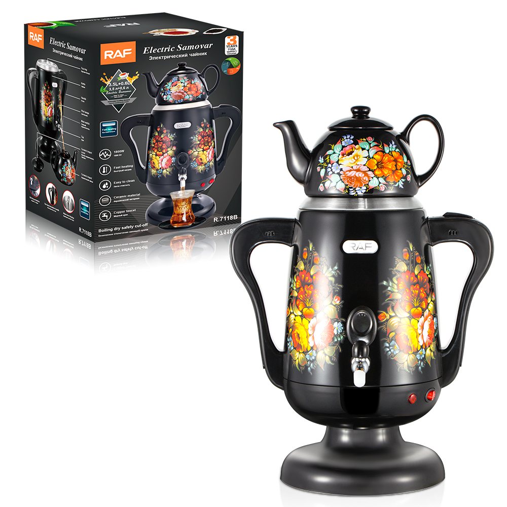 RAF European standard household double-layer stainless steel hot water kettle, Turkish mother and child kettle, large-capacity long-spout electric kettle with switch details Picture