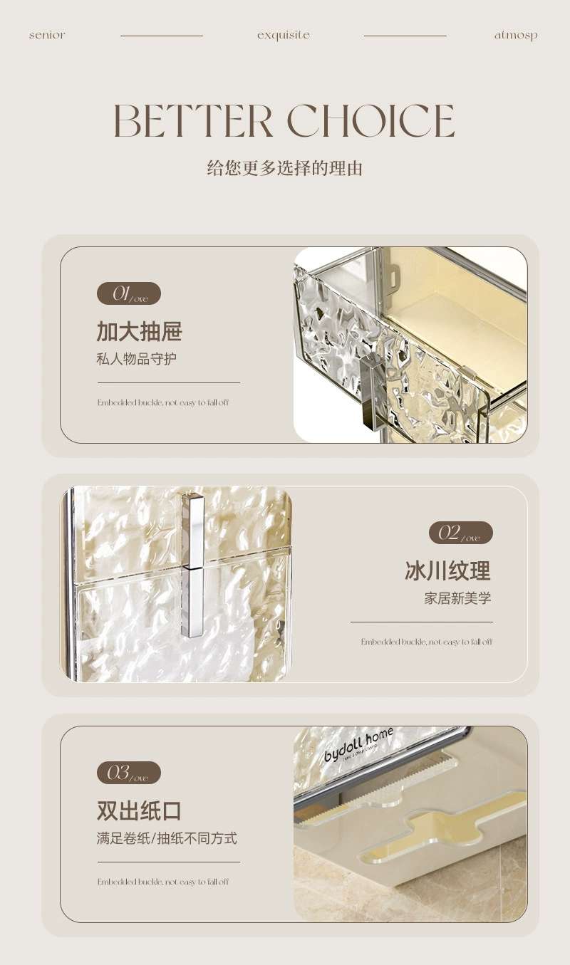 B78-ZJH230912 علبة مناديل ورقية للحمام، علب منديل حجري متعدد الأغراض detail image 3