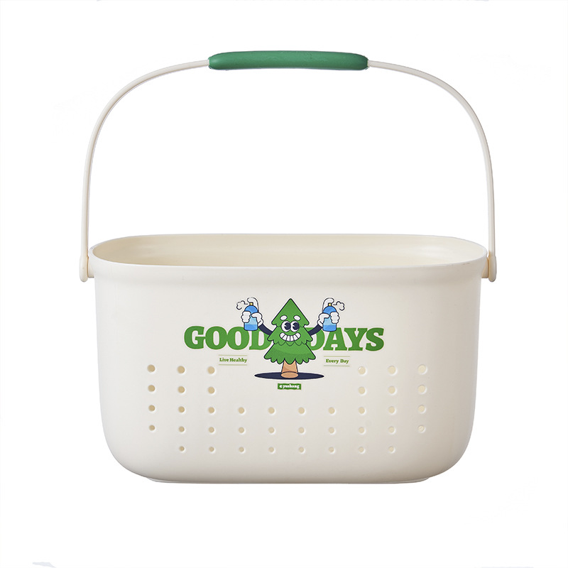 Y19-YN-548 manufacturer wholesale hand-held bath baskets, hollowed-out water-draining plastic baskets, storage baskets, vegetable baskets, and storage baskets that can be printed with logos details Picture