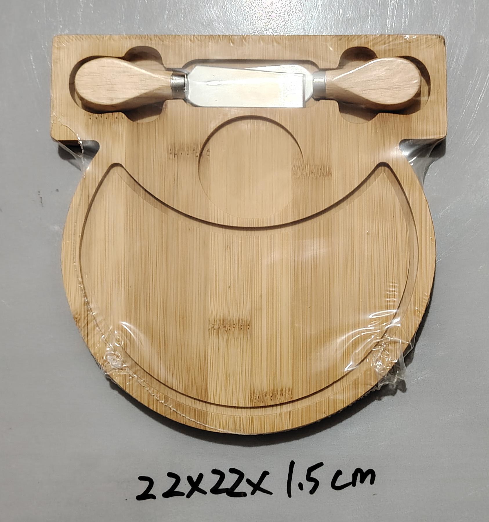 套装切割盘欧式奶酪芝士板刀叉竹木平压 22*22*1.5cm盘子详情5