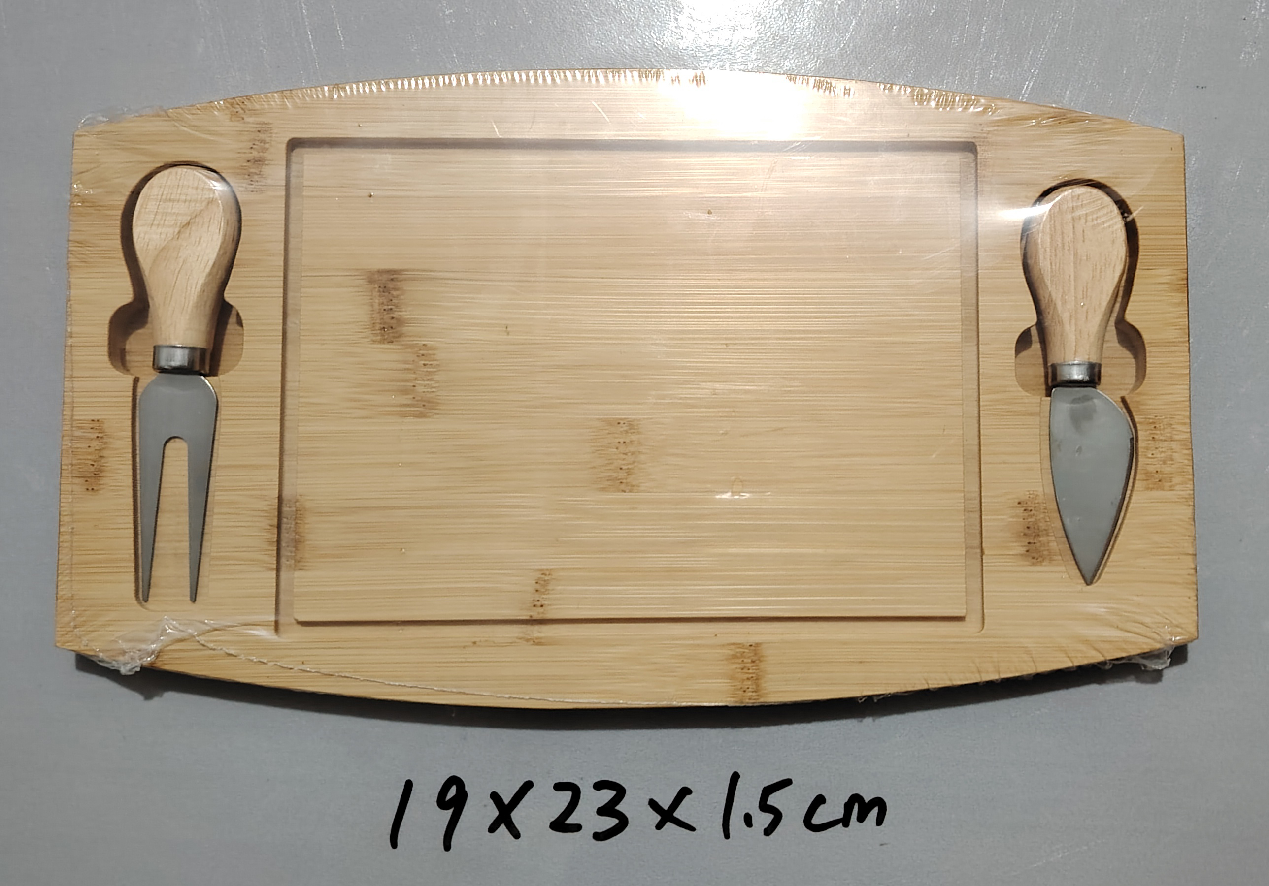 套装切割盘欧式奶酪芝士板刀叉竹木平压 22*22*1.5cm盘子详情3