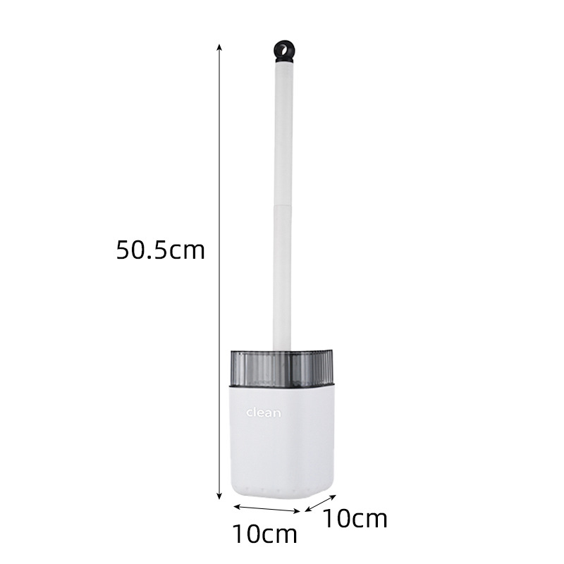 F23A-7018 thickened PET square wall-mounted toilet brush, round head hidden wall-mounted toilet brush with base Application Scenario