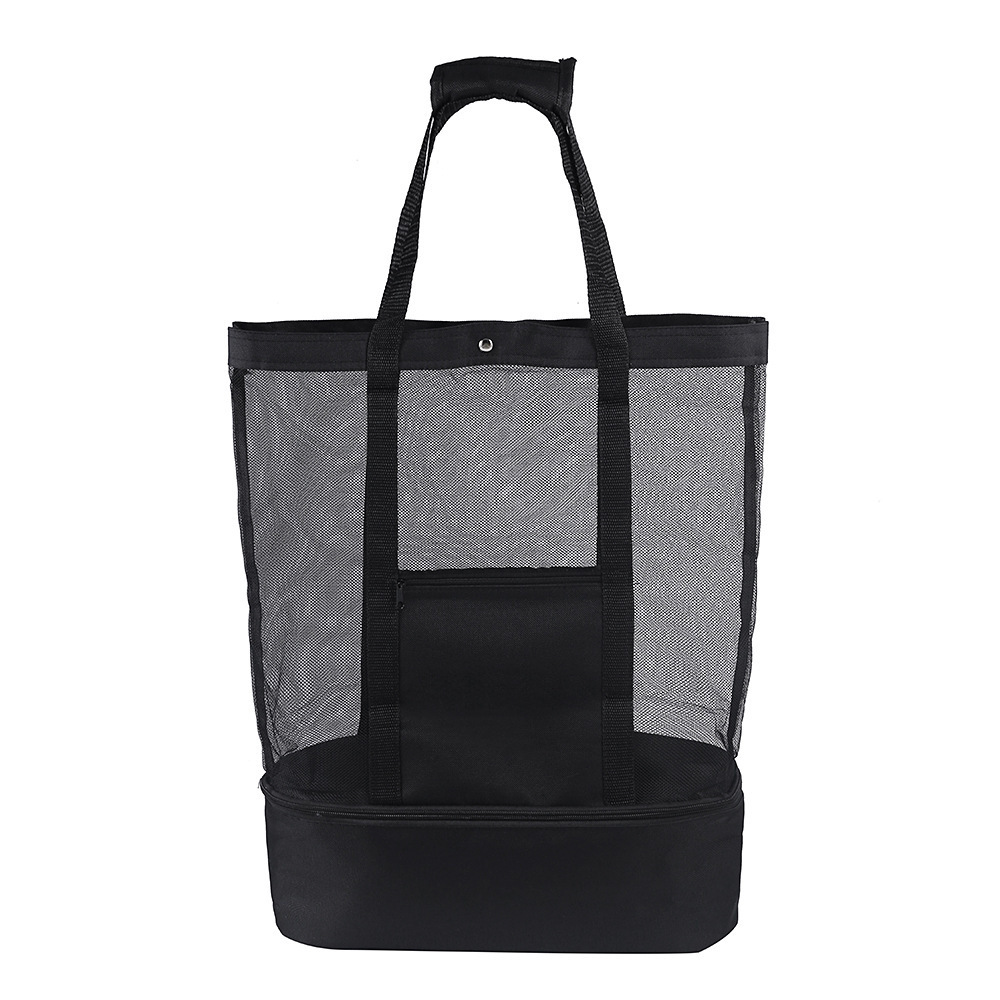 Direct sales from the source factory: Cross-border hand-held large-capacity double-layer insulated mesh beach swimming storage bag for outdoor travel detail image 16
