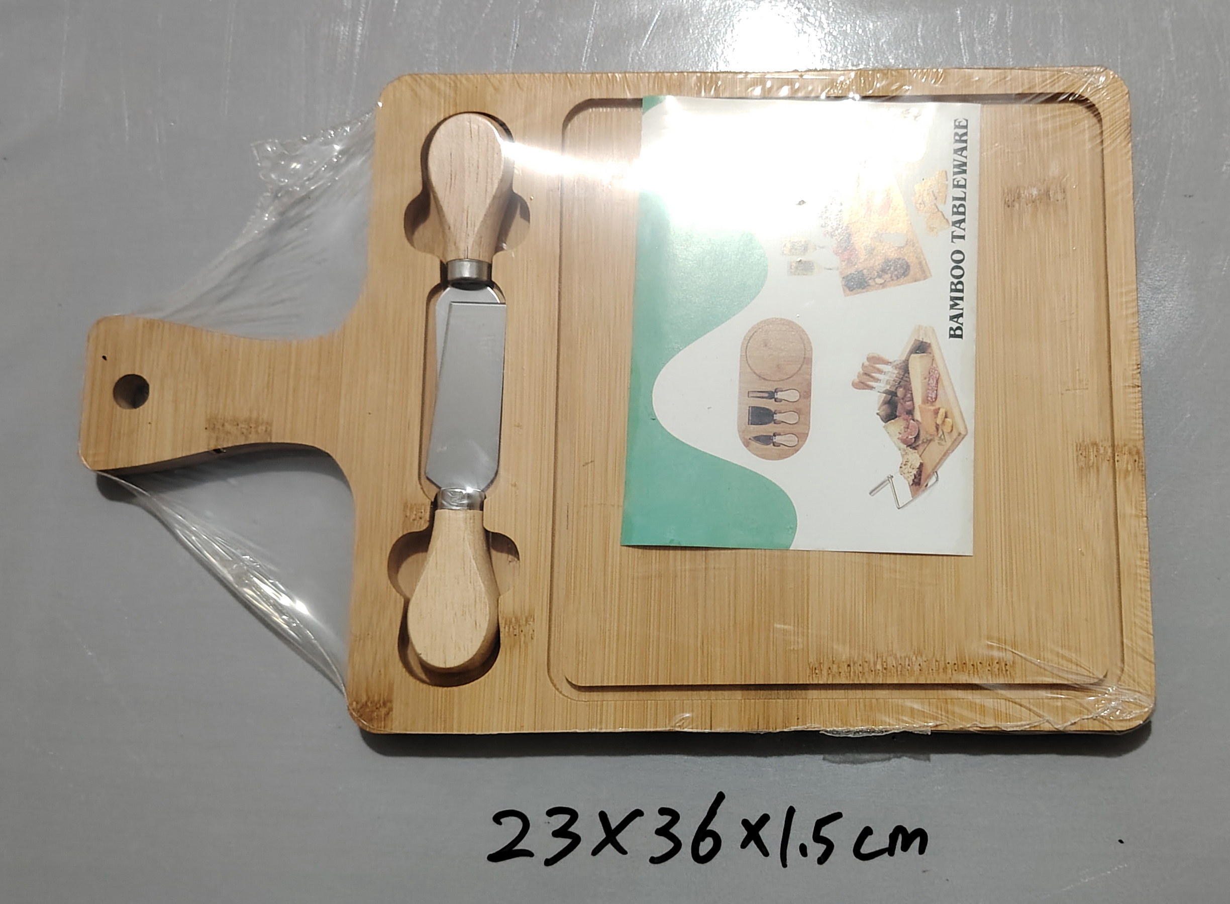 套装切割盘欧式奶酪芝士板刀叉竹木平压 22*22*1.5cm盘子详情6