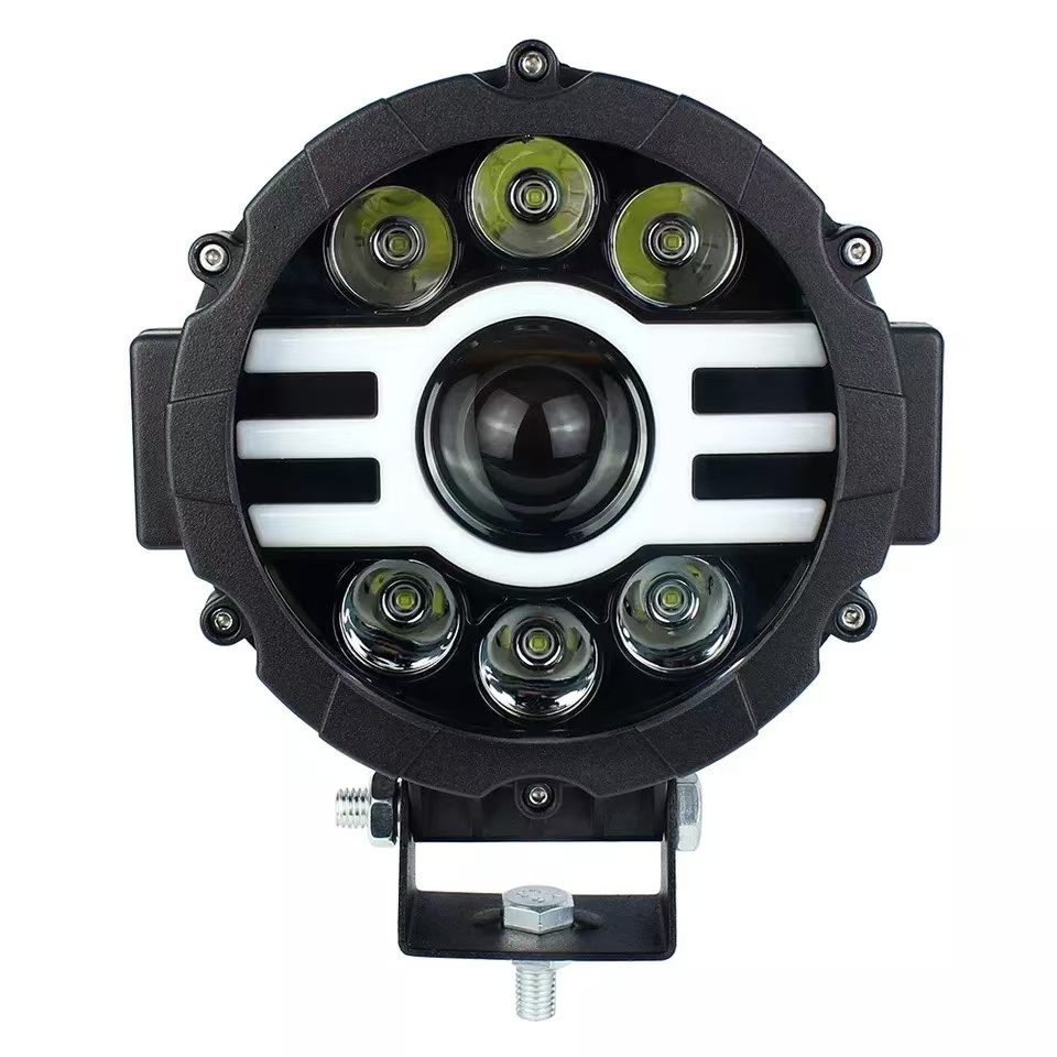 Off-road vehicle LED lights, work lights, 7-inch external 60W fog lights, front bumper lights, spotlights, H-shaped motorcycle lights, car bulbs full figure