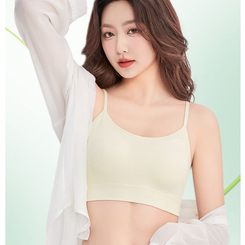 Women's back one-piece strap top Thin bra no underwire bra with a breathable sports bra