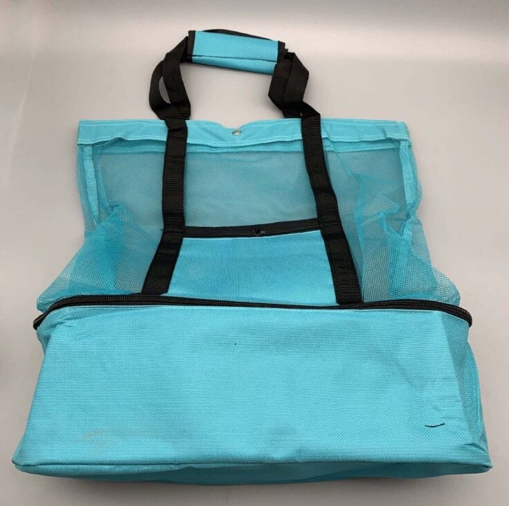 Direct sales from the source factory: Cross-border hand-held large-capacity double-layer insulated mesh beach swimming storage bag for outdoor travel Item Picture