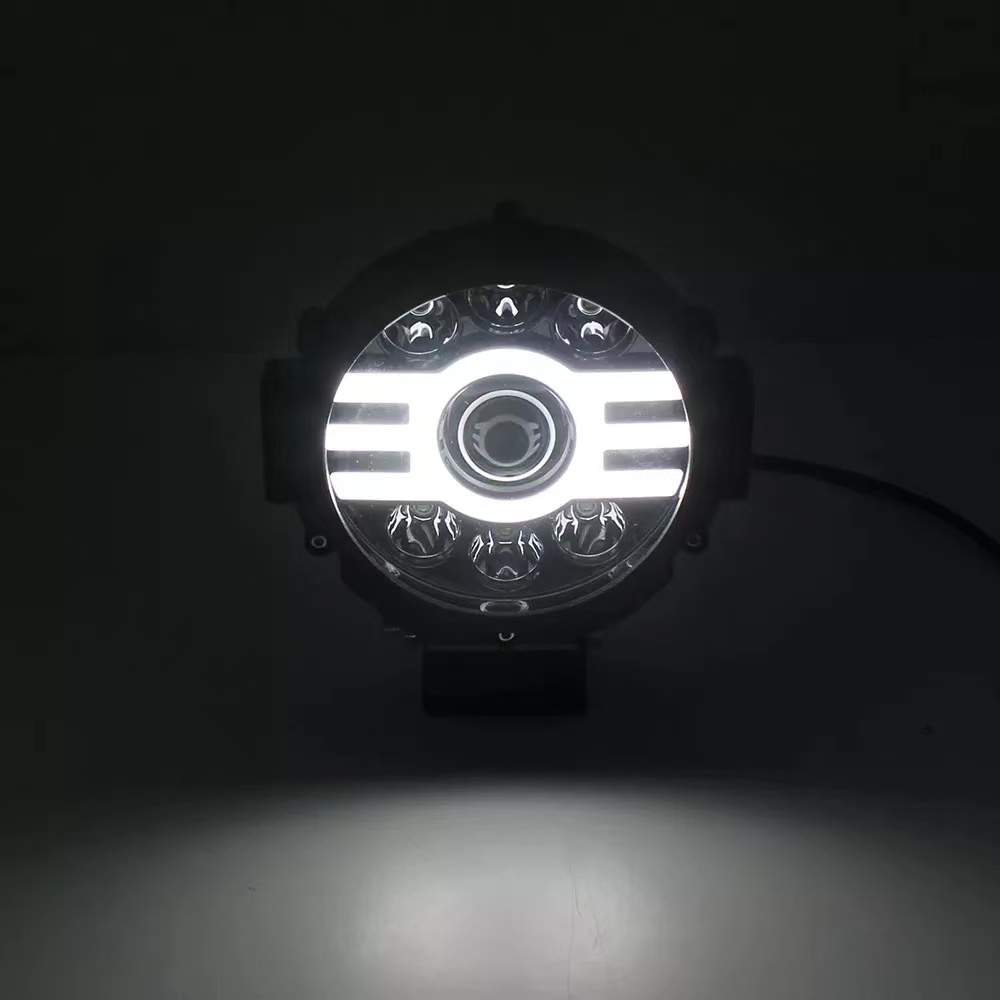 Off-road vehicle LED lights, work lights, 7-inch external 60W fog lights, front bumper lights, spotlights, H-shaped motorcycle lights, car bulbs Item Picture