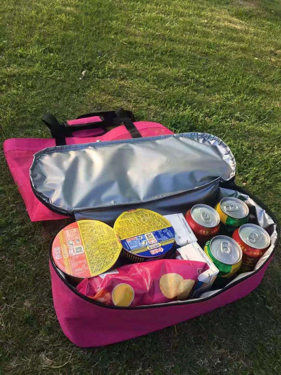 Direct sales from the source factory: Cross-border hand-held large-capacity double-layer insulated mesh beach swimming storage bag for outdoor travel Specification image