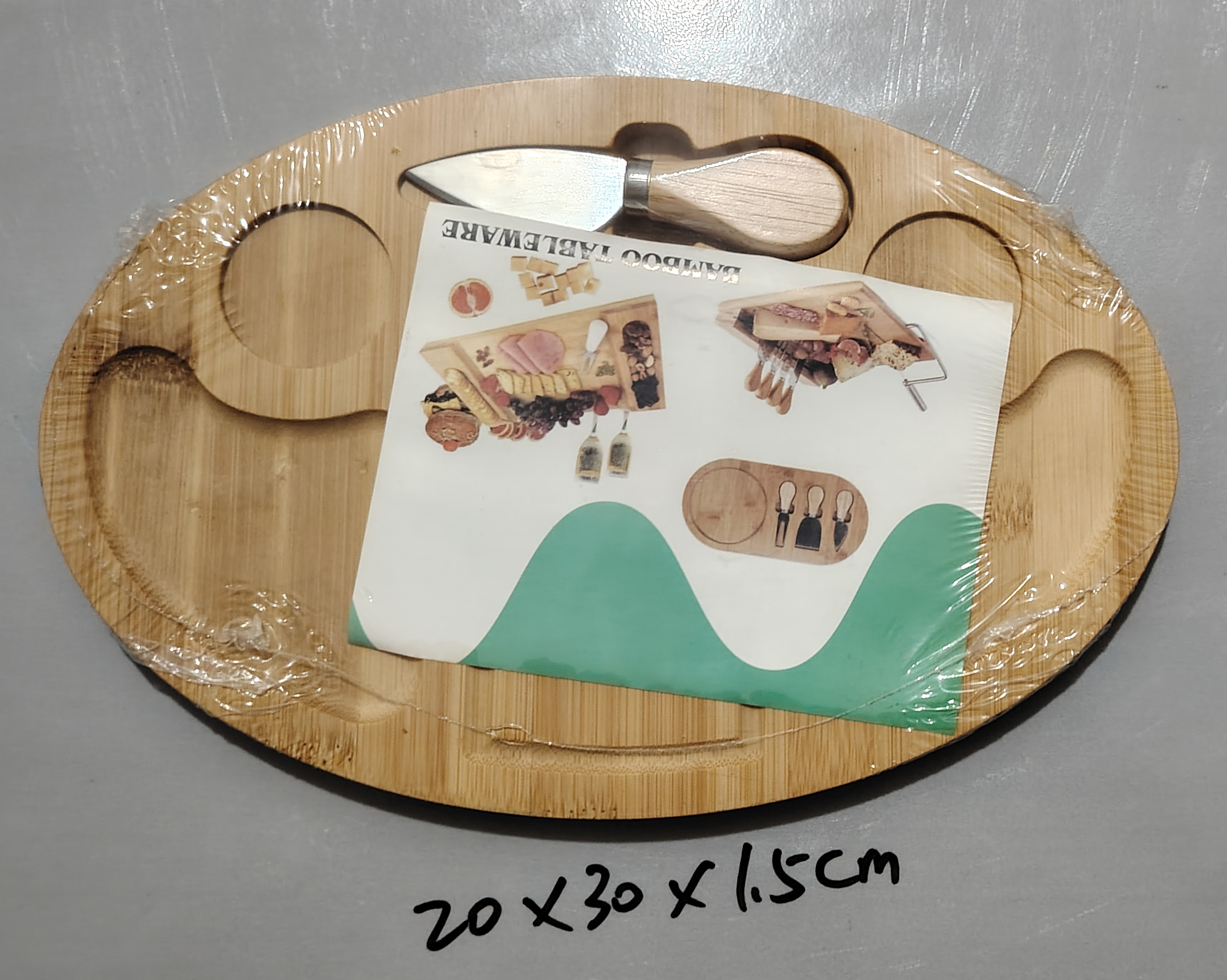 套装切割盘欧式奶酪芝士板刀叉竹木平压 22*22*1.5cm盘子详情1