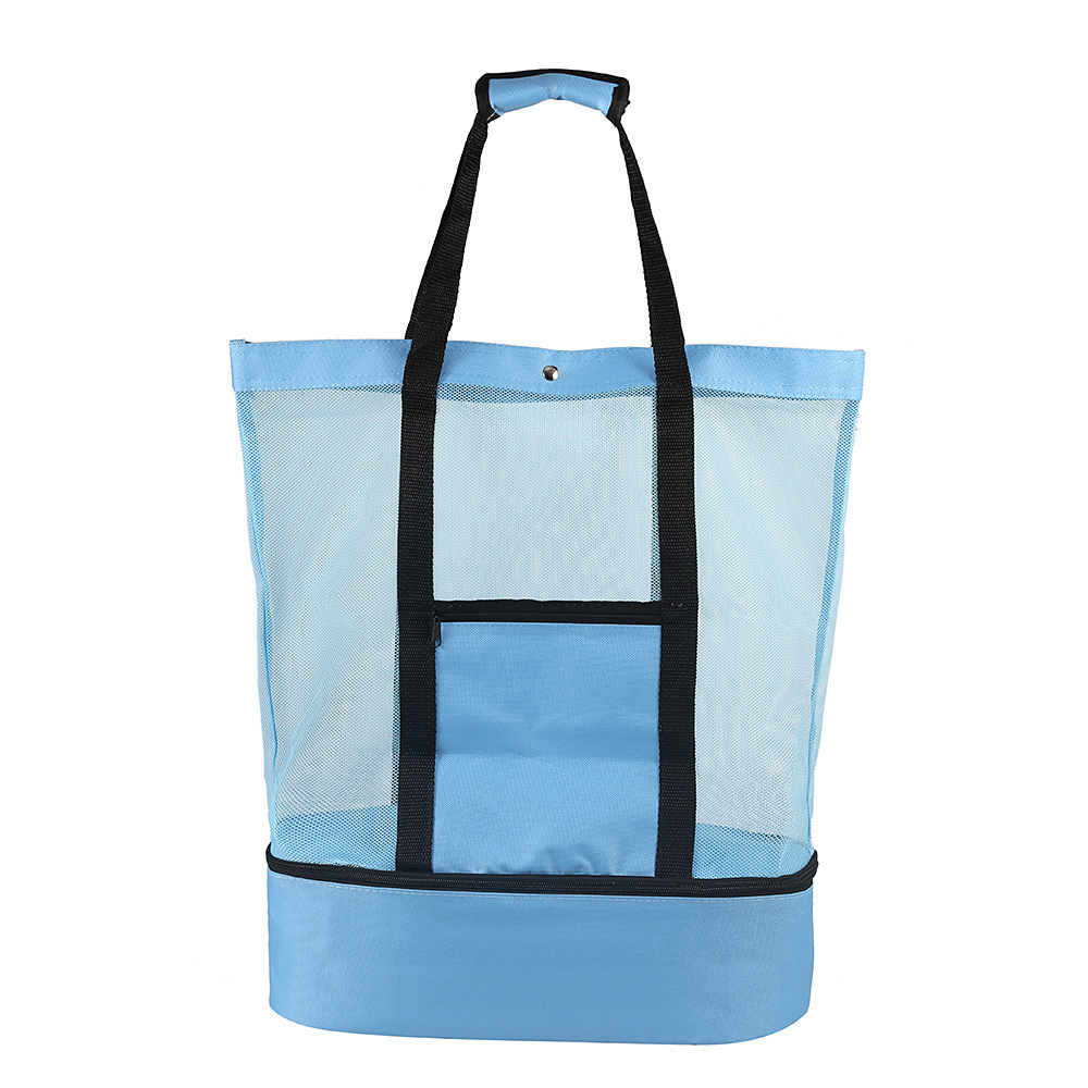 Direct sales from the source factory: Cross-border hand-held large-capacity double-layer insulated mesh beach swimming storage bag for outdoor travel detail image 18