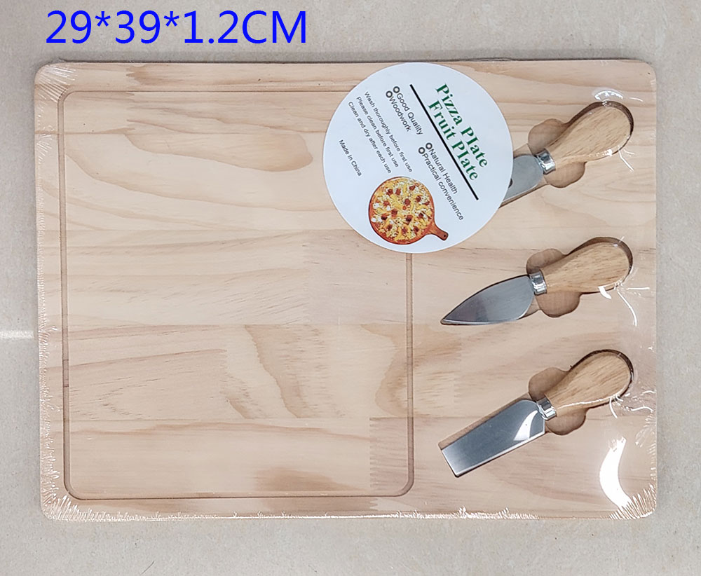 定制1.2厚，1.5厚 简约木质披萨托盘家用厨房木制面板寿司托盘带手柄实木奶酪板29.5*39.5*1.2厚餐盘详情9