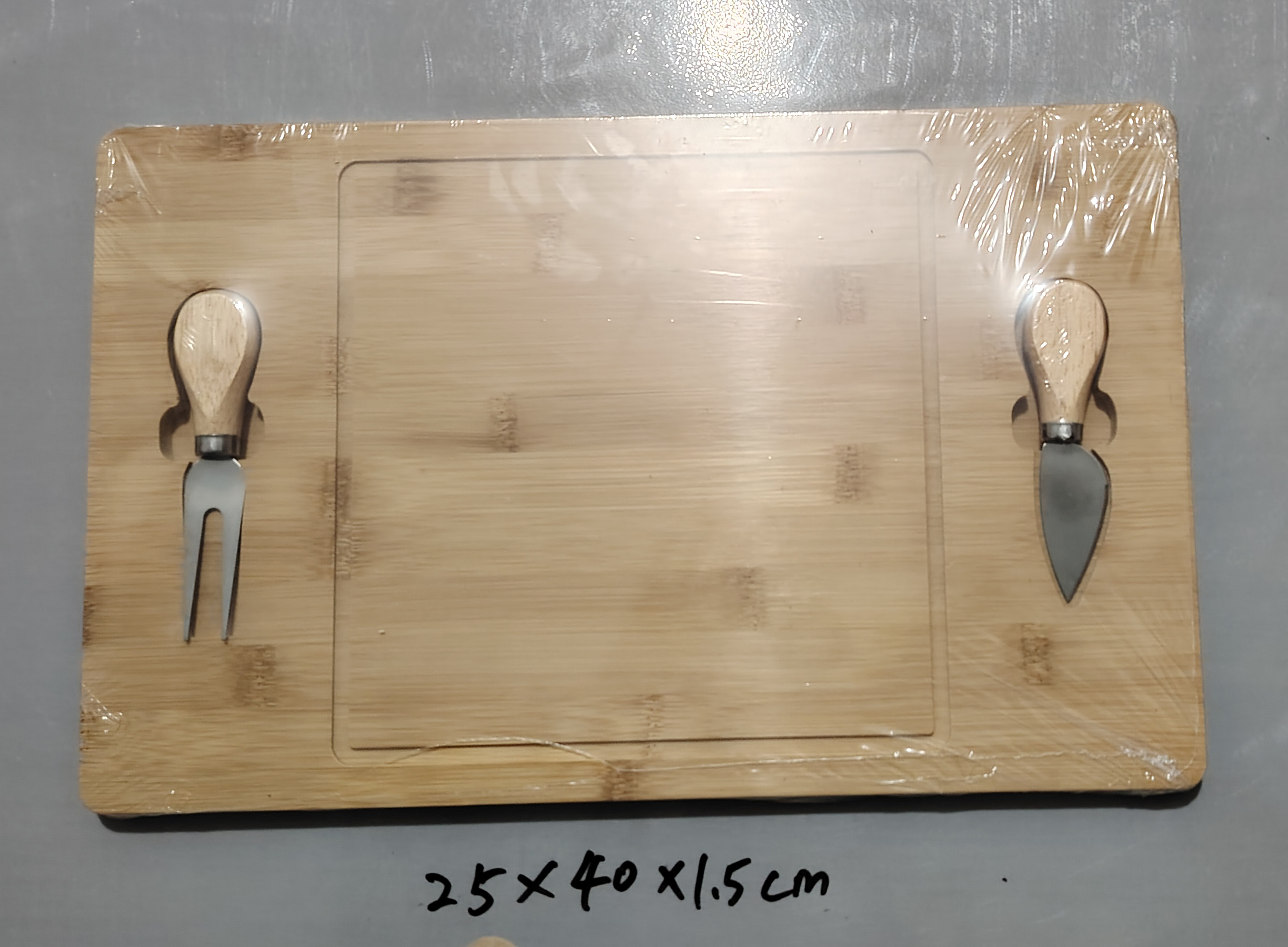 套装切割盘欧式奶酪芝士板刀叉竹木平压 22*22*1.5cm盘子详情8