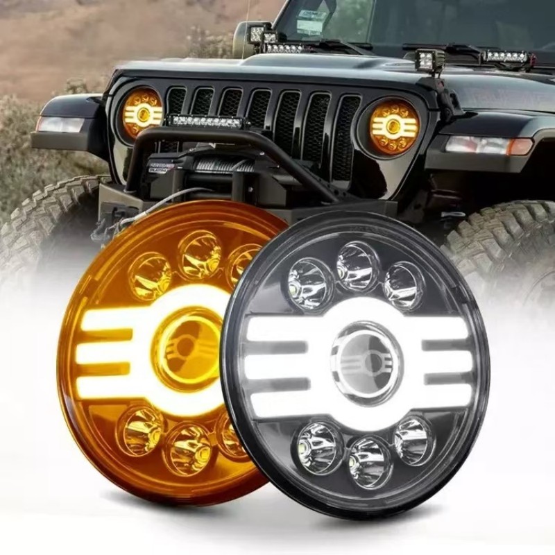 Off-road vehicle LED lights, work lights, 7-inch external 60W fog lights, front bumper lights, spotlights, H-shaped motorcycle lights, car bulbs Application Scenario