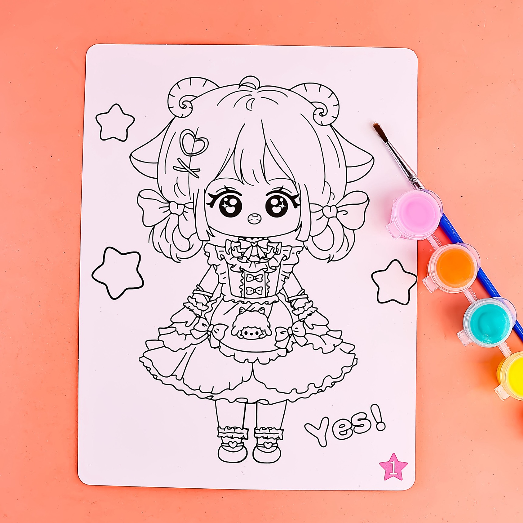 Children's watercolor glitter painting set, Cartoon DIY, children's watercolor painting coloring, educational early education, educational coloring Specification image