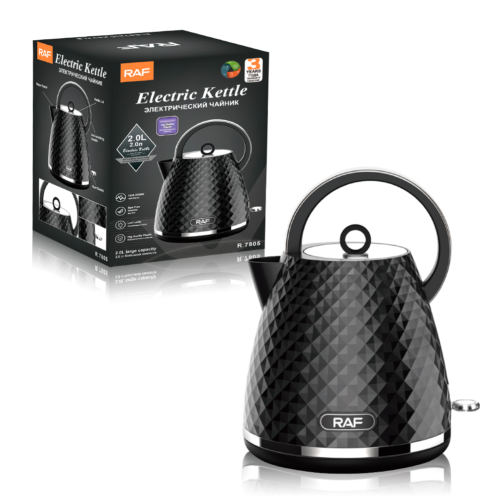 RAF European standard cross-border kettle, household electric kettle, stainless steel electric kettle, 2L double-layer anti-scald