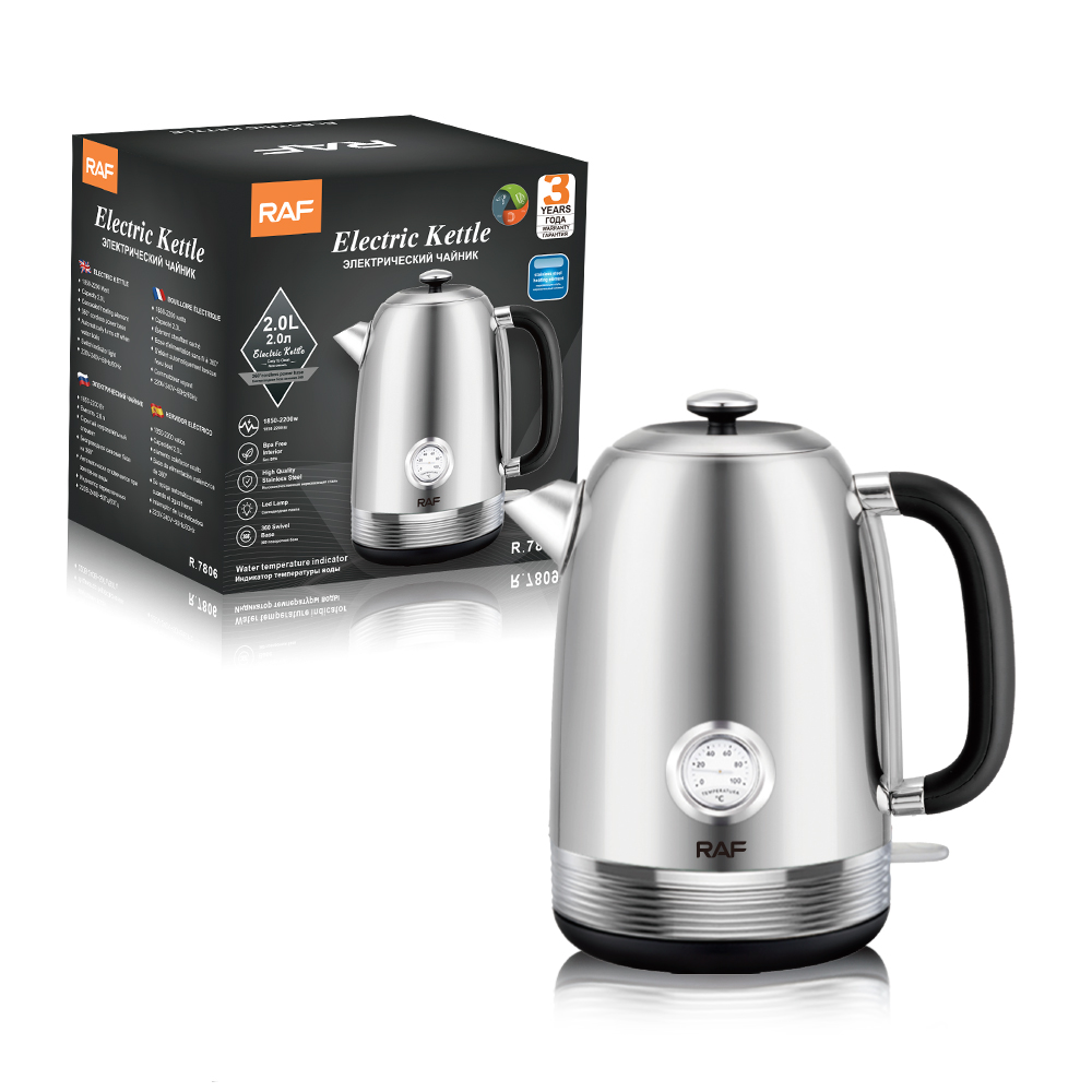 RAF European standard cross-border electric kettle, stainless steel kettle, automatic power-off, 1.7L details Picture