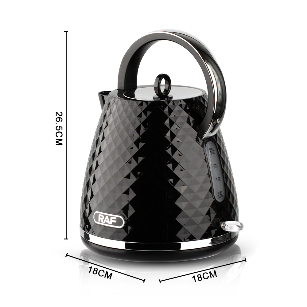 RAF European standard cross-border kettle, household electric kettle, stainless steel electric kettle, 2L double-layer anti-scald details Picture