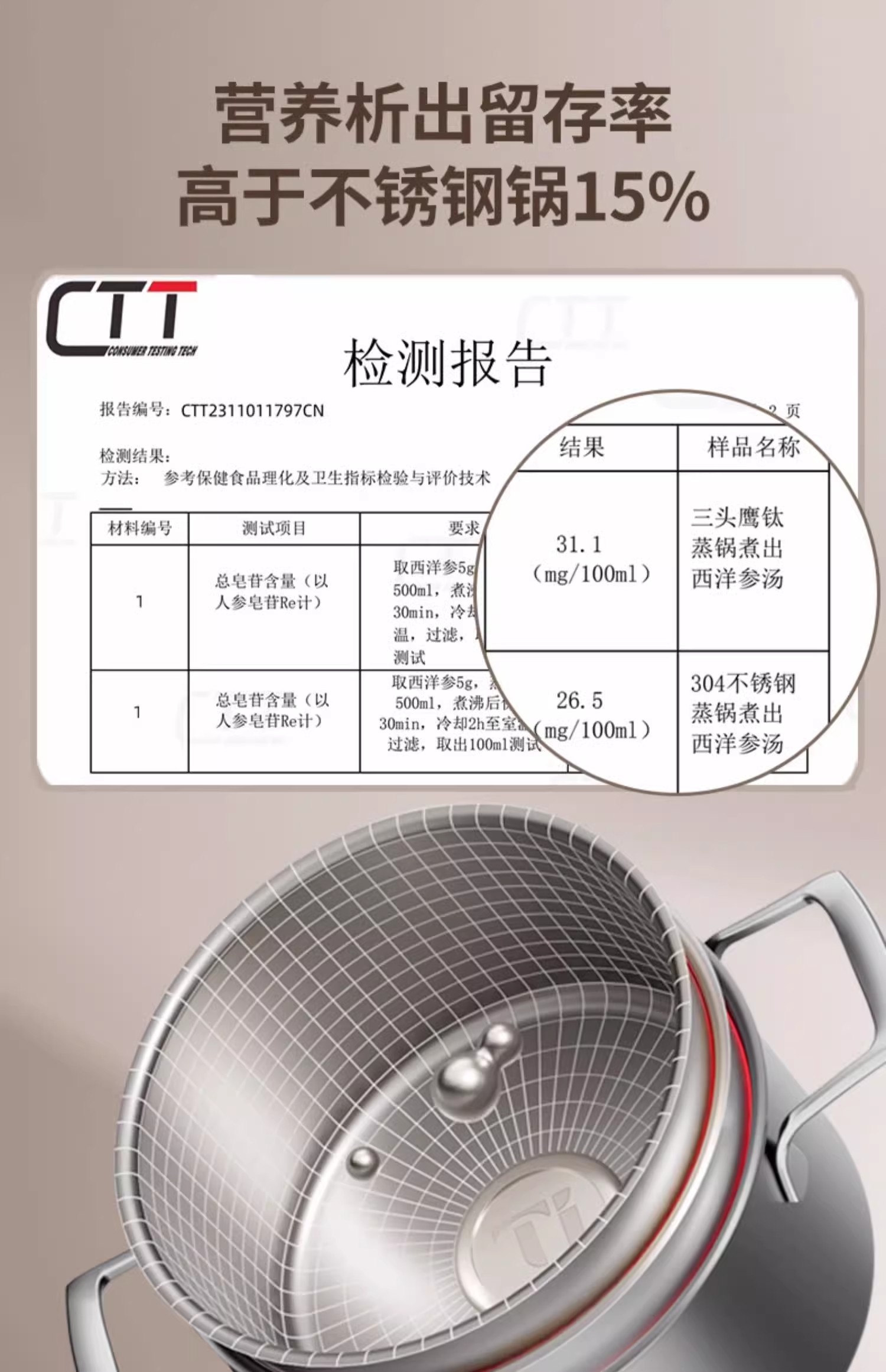 德国三头鹰纯钛汤蒸锅蒸煮炖一体多层家用不锈钢多功能电磁炉通用详情1