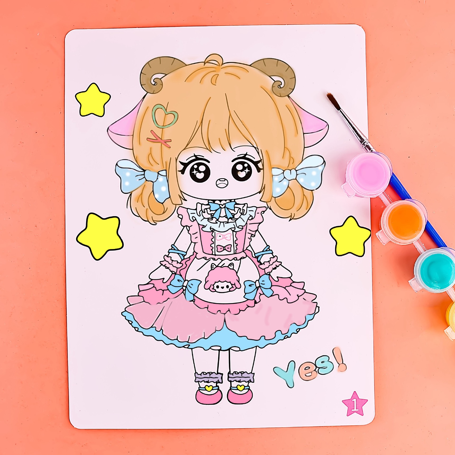 Children's watercolor glitter painting set, Cartoon DIY, children's watercolor painting coloring, educational early education, educational coloring Application Scenario