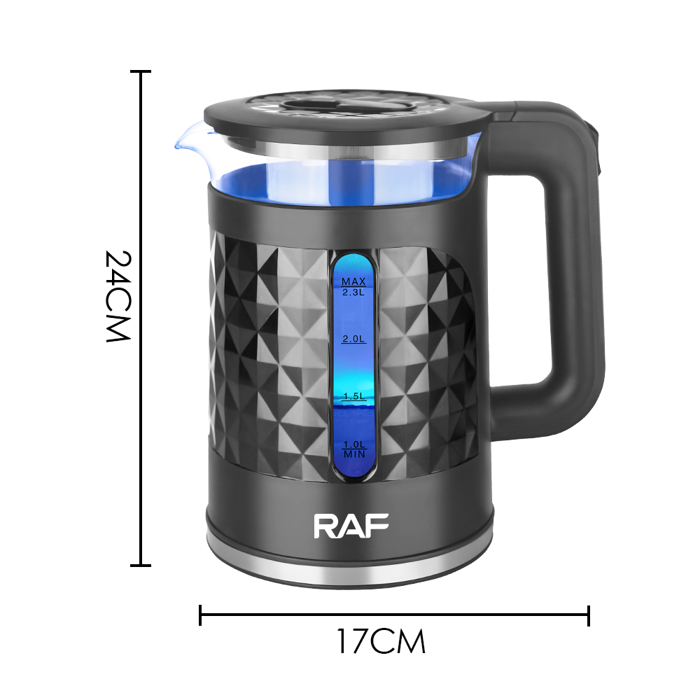 RAF European standard high-end glass window anti-dry-burning electric kettle, quick heating kettle Specification image