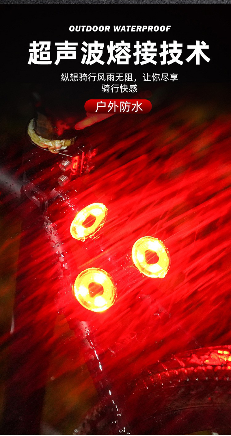 XA-319 faros de bicicleta conjunto de luces traseras conjunto de luces de bicicleta de montaña luz de advertencia de seguridad para ciclismo pic 7