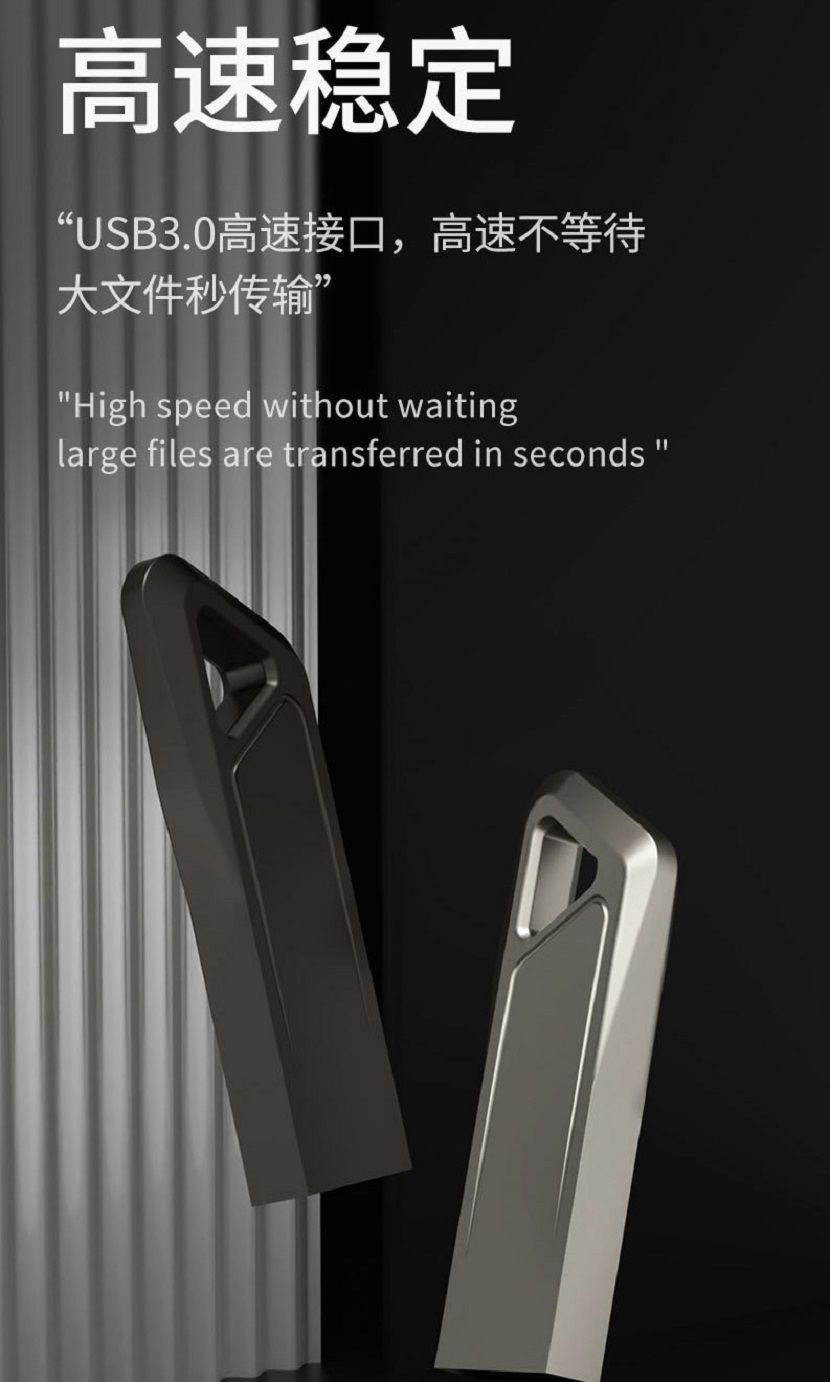 Wholesale metal USB flash drive with a slanted triangle, mini car computer, 128g personalized creative waterproof, large-capacity metal USB flash drive full figure