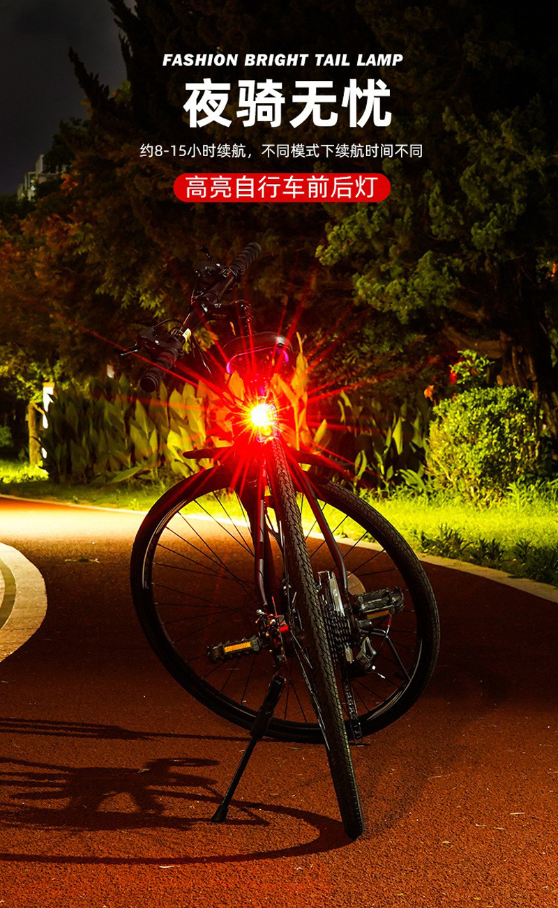 XA-319 faros de bicicleta conjunto de luces traseras conjunto de luces de bicicleta de montaña luz de advertencia de seguridad para ciclismo pic 3