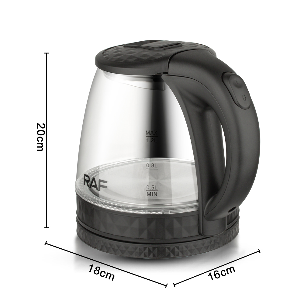 RAF European standard glass electric kettle, household electric kettle, automatic power-off kettle, health care kettle details Picture