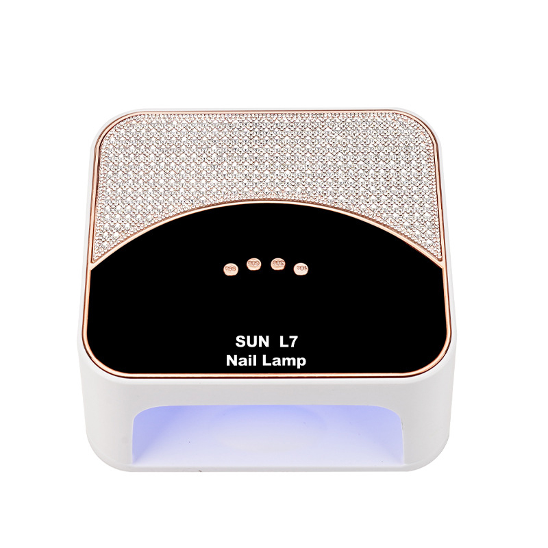 SUNL7 Nail Lamp, square smart baking lamp with diamond stickers, 288W High-power nail polish glue light therapy lamp, nail dryer, baking lamp Item Picture