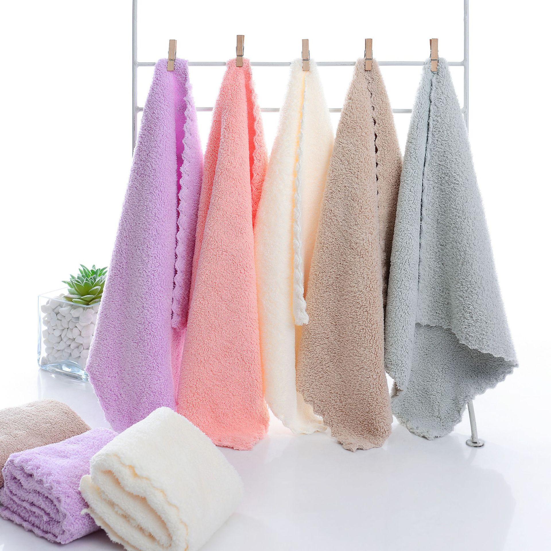 factory wholesale coral fleece 25*25 kids' towel face cleaning small square towel makeup remover cloth small tower logo