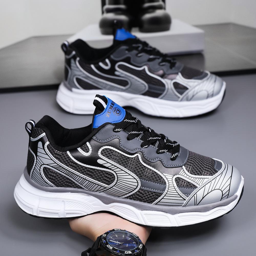 2024 new sports shoes mesh breathable lightweight platform men's shoes foreign trade platform fashion outdoor men's running shoes
