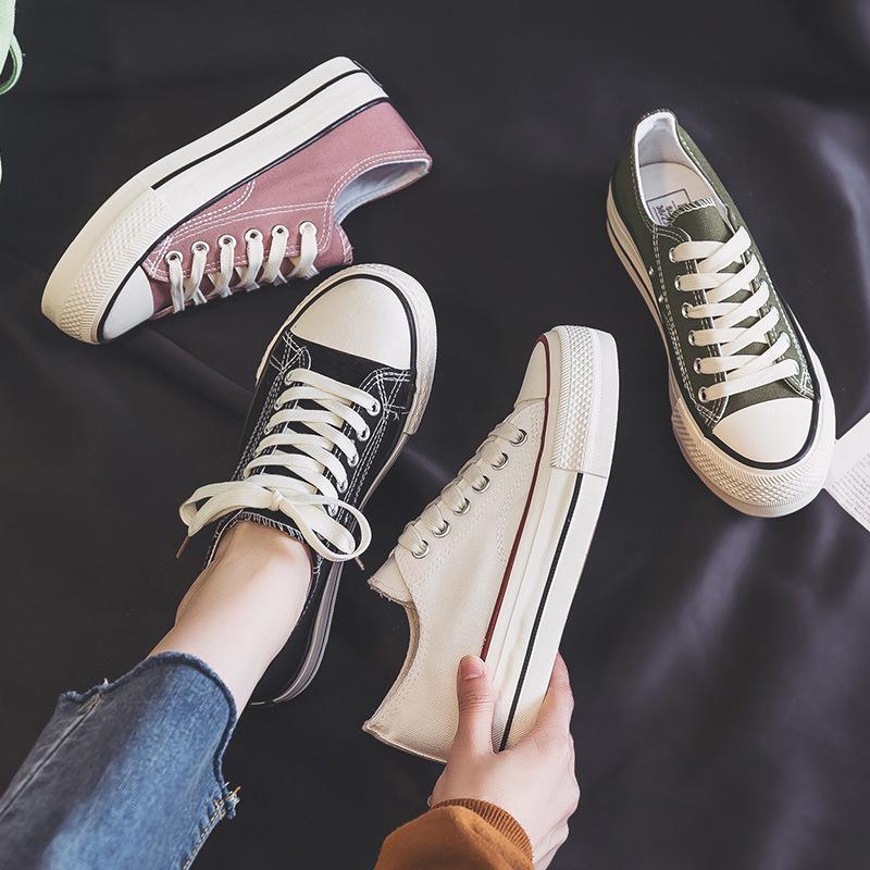 spring platform canvas shoes for women 2024 new spring versatile casual board shoes cloth shoes black shoes sports shoes
