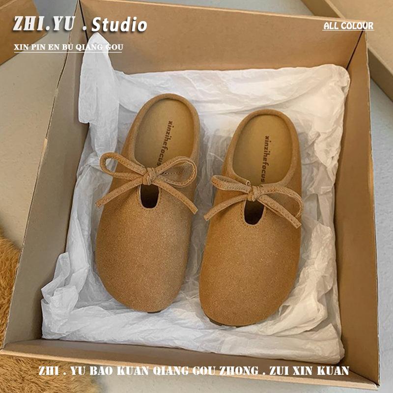 thick bottom big head ugly sprout slipper women 2024 autumn new mori style retro soft flat bottom slip-on birkenstock