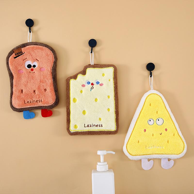 cartoon hand towel hanging thick coral fleece hand towel small tower cute children hand towel