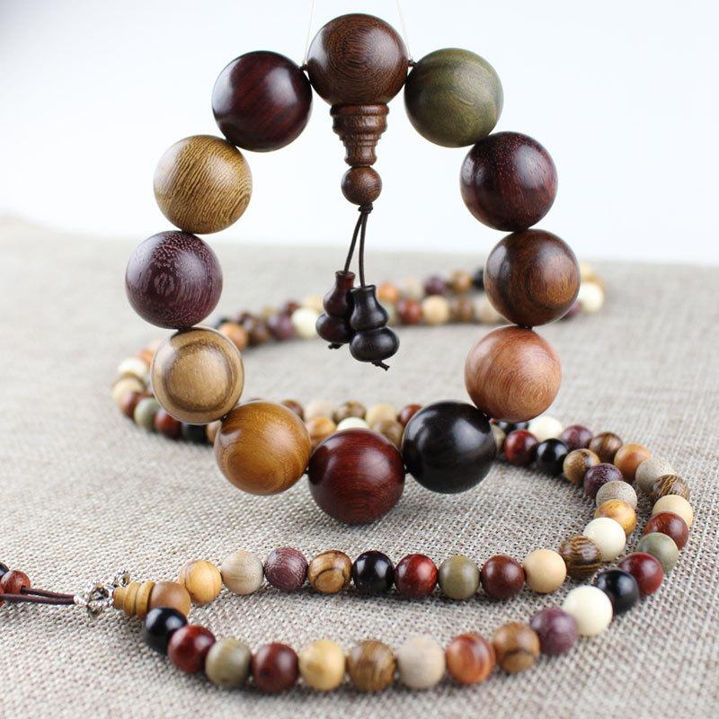 factory wholesale crafts wooden prayer beads wooden beaded bracelet bracelet colorful ebony chicken wings sandal wood arborvitae ebony bracelet