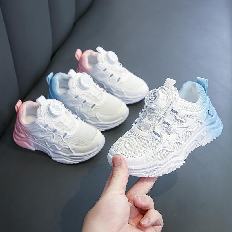 children's sports shoes 2023 spring new popular popular breathable girls' sports shoes rotating buckle boys' fashion shoes