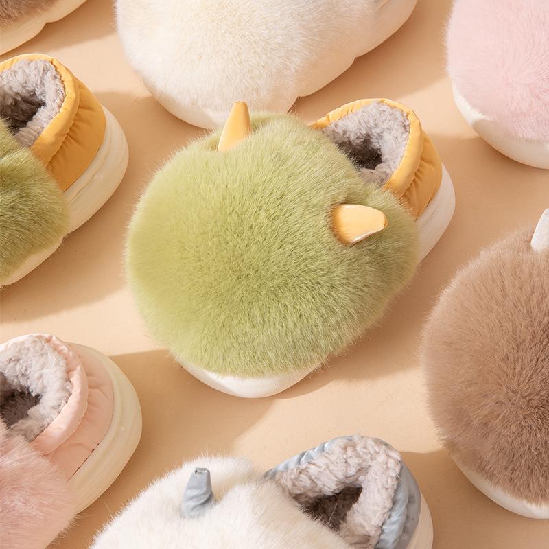 new cartoon slippers cotton slippers boys and girls cute indoor cartoon slippers baby shoes bag heel cotton slippers
