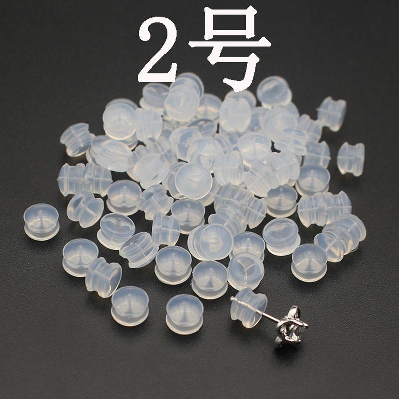 transparent silicone ear stud earrings with earplug head earplugs diy earring accessories earrings ferrule double layer hamburger earplug