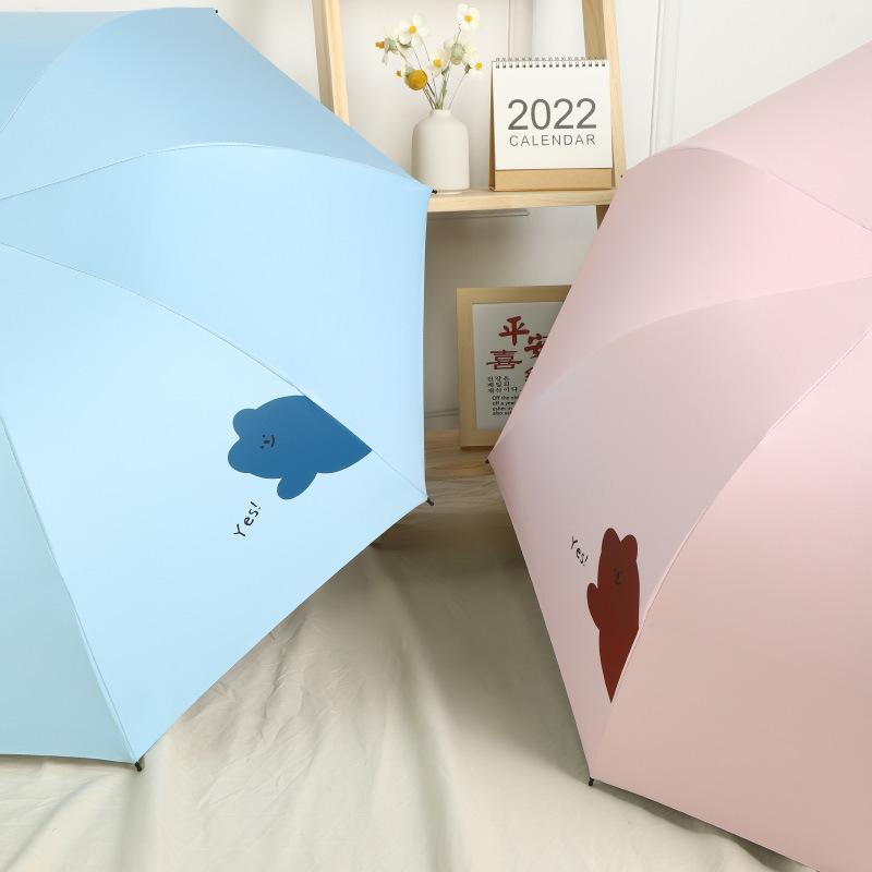 large wholesale tri-fold umbrella printing logo korean-style dual-use creative sun umbrella sun protection umbrella