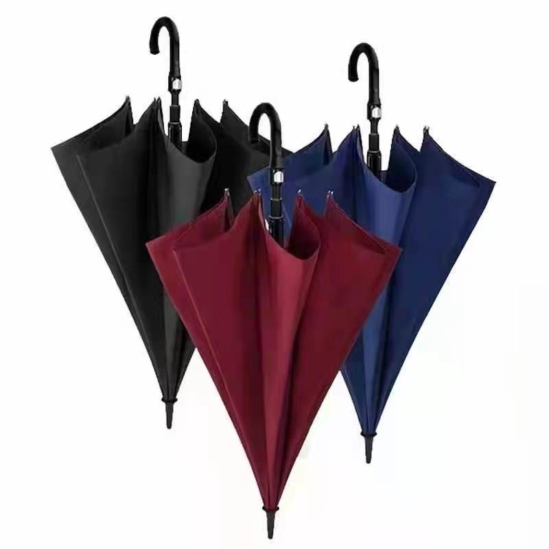 75cm golf umbrella fiber automatic umbrella long handle umbrella bent handlebar straight rod pongee pg cloth sunny umbrella factory direct sales