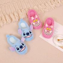 cartoon stitch cheshire cotton slippers home indoor no-skid floor cotton slippers winter warm men's and women's slippers