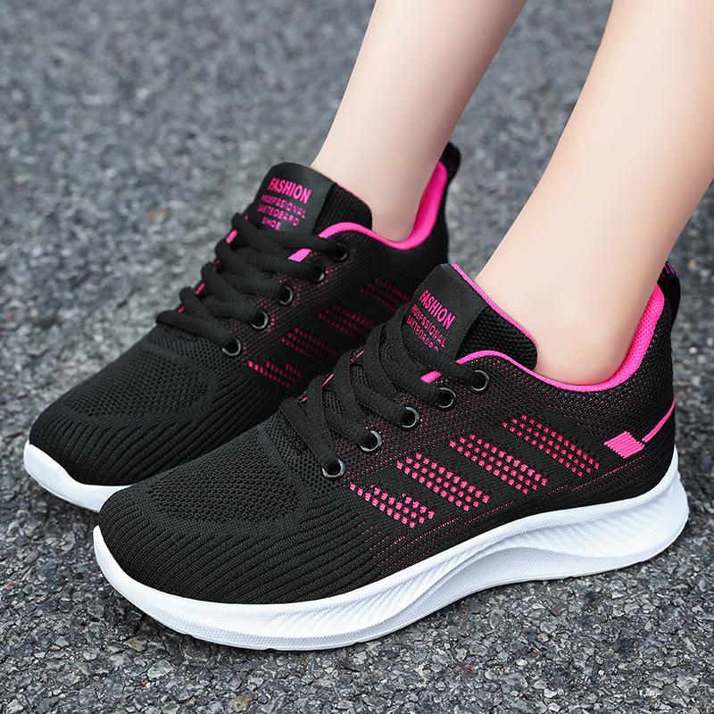 Women's Casual Shoes Soft Sole Sneakers Breathable Shoes Flyknit Mesh Shoes Mom Shoes Wholesale Delivery Running Shoes Women